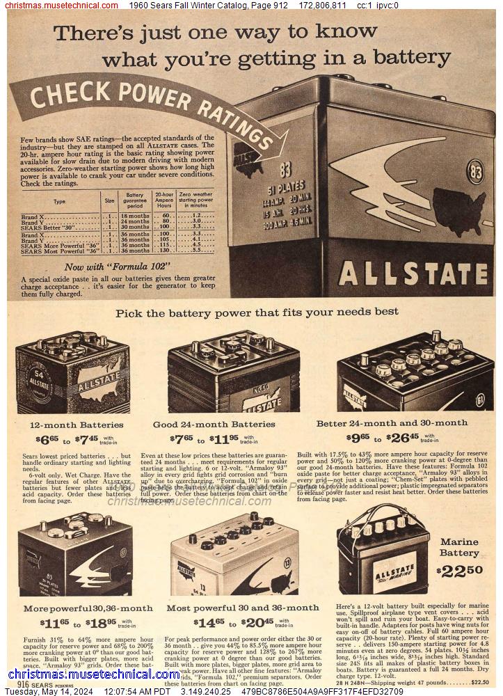 1960 Sears Fall Winter Catalog, Page 912