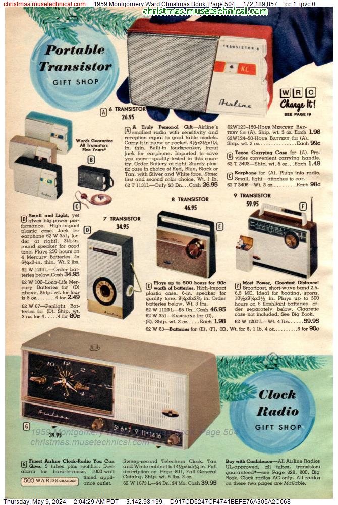 1959 Montgomery Ward Christmas Book, Page 504