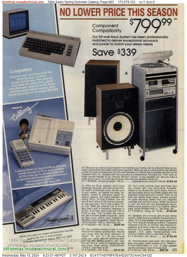 1984 Sears Spring Summer Catalog, Page 883