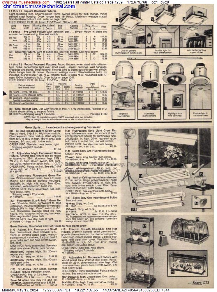 1982 Sears Fall Winter Catalog, Page 1239