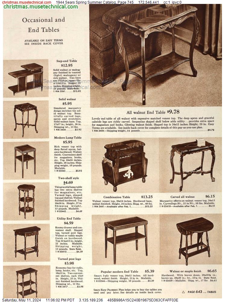 1944 Sears Spring Summer Catalog, Page 745