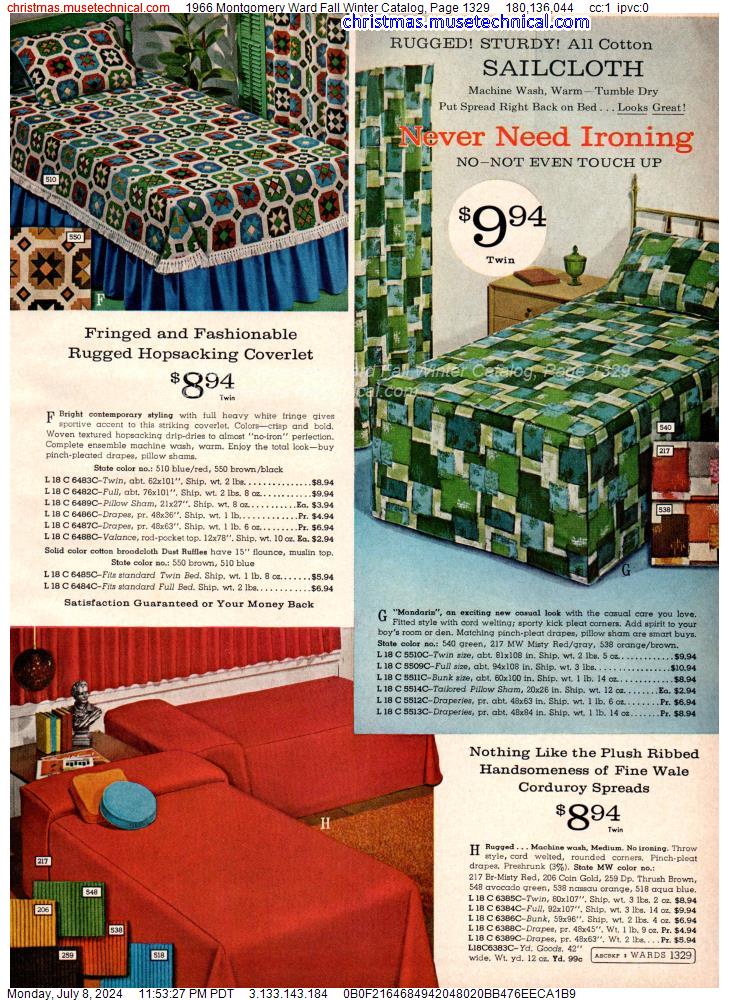 1966 Montgomery Ward Fall Winter Catalog, Page 1329