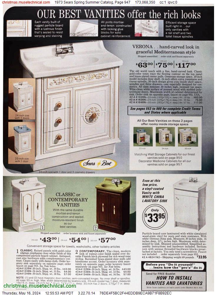 1973 Sears Spring Summer Catalog, Page 947