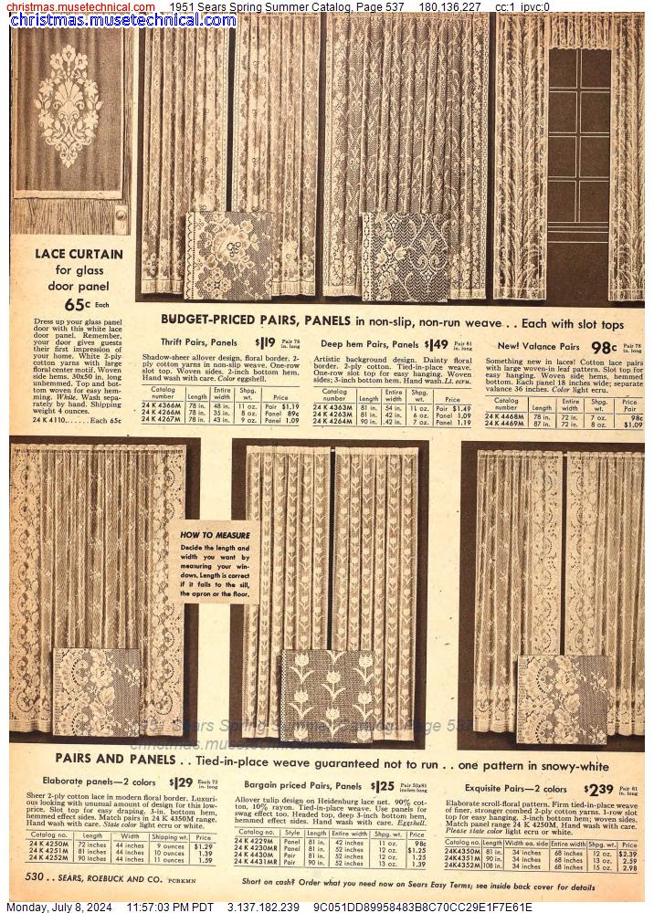 1951 Sears Spring Summer Catalog, Page 537