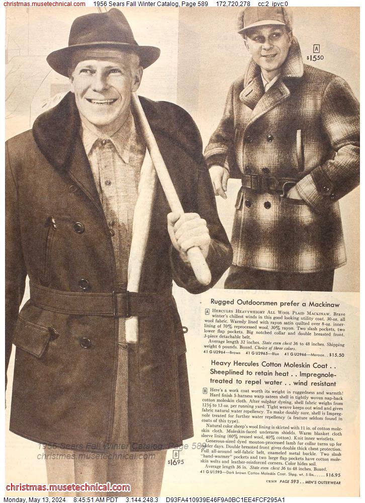 1956 Sears Fall Winter Catalog, Page 589