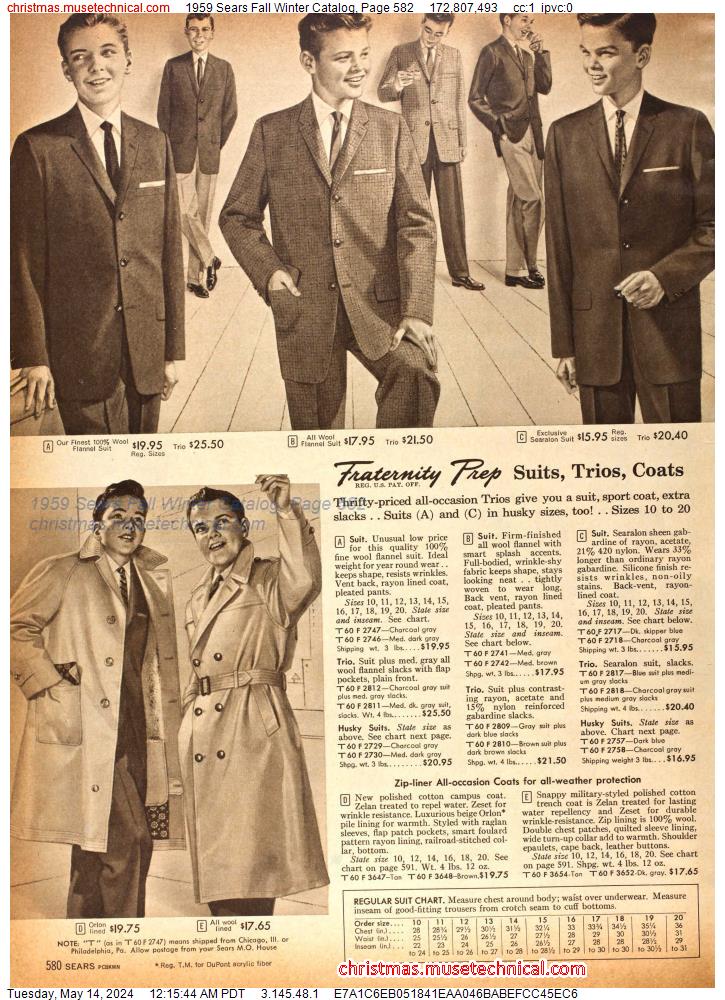 1959 Sears Fall Winter Catalog, Page 582