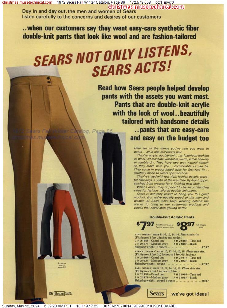 1972 Sears Fall Winter Catalog, Page 86