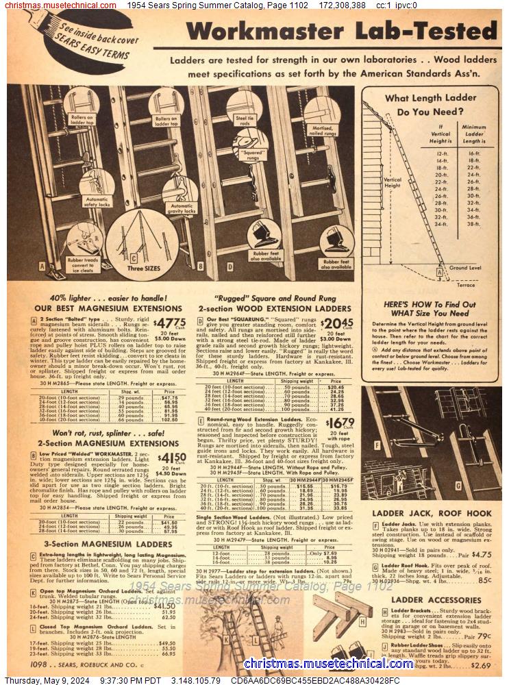 1954 Sears Spring Summer Catalog, Page 1102