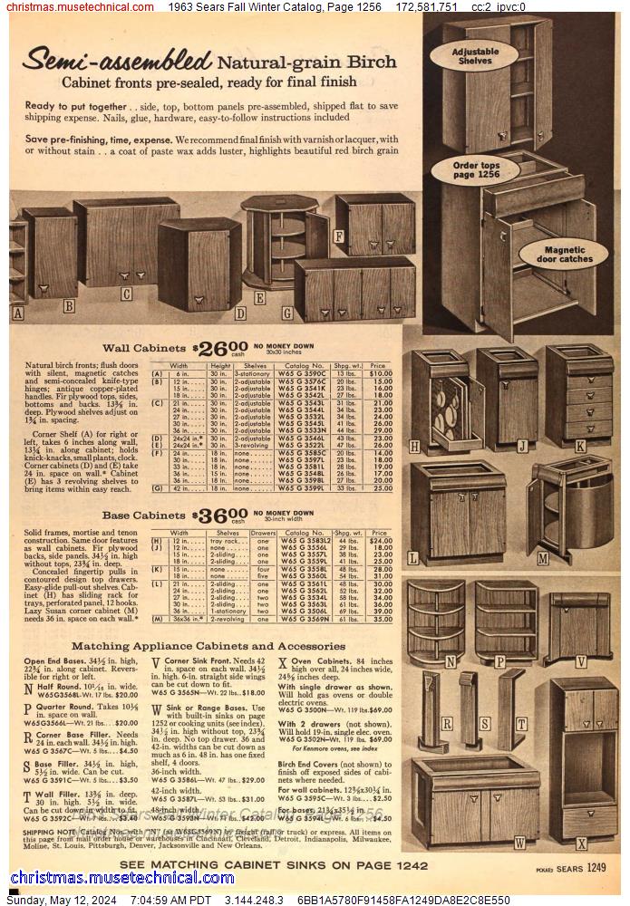 1963 Sears Fall Winter Catalog, Page 1256