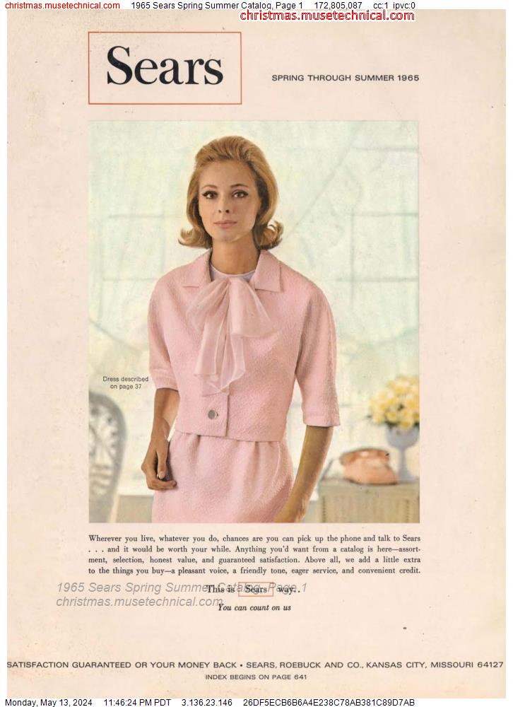 1965 Sears Spring Summer Catalog Page 1 Catalogs And Wishbooks