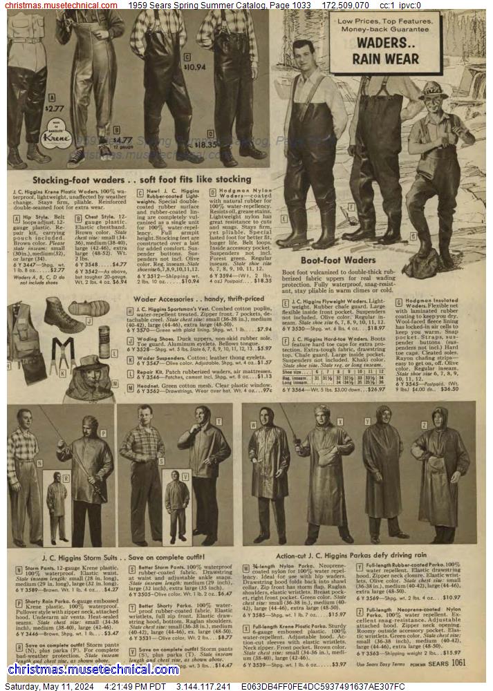 1959 Sears Spring Summer Catalog, Page 1033