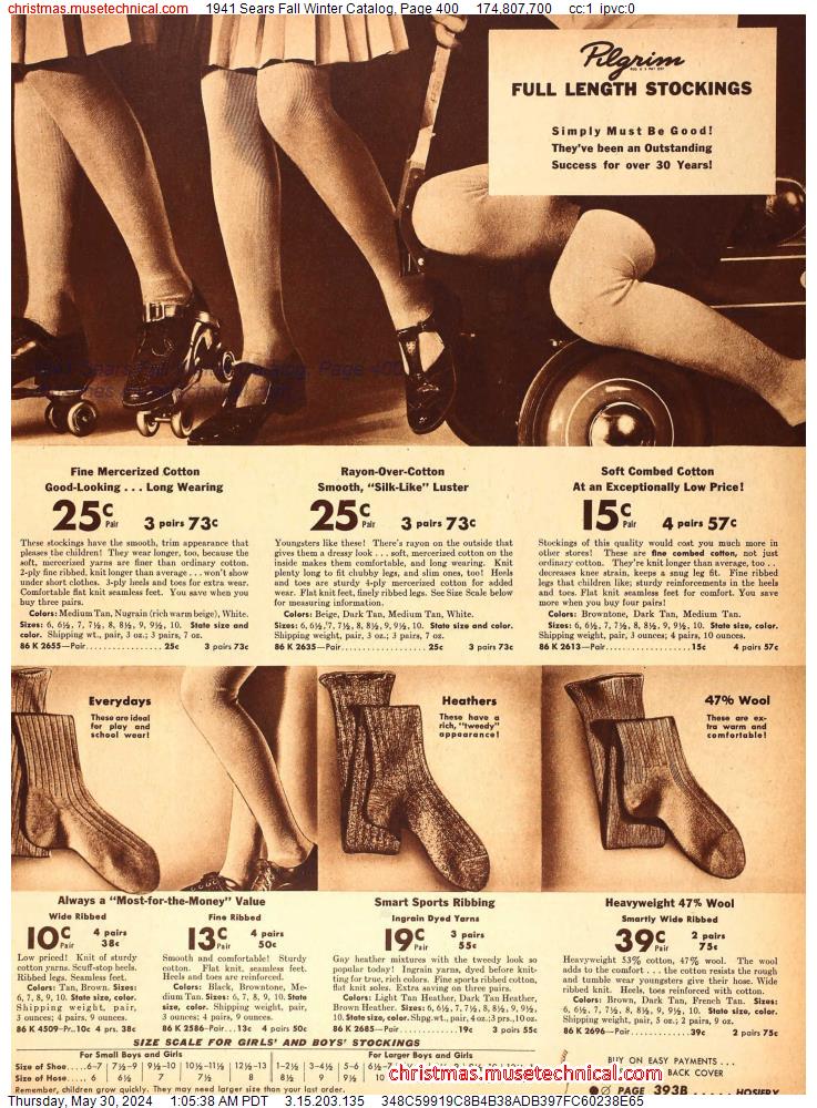 1941 Sears Fall Winter Catalog, Page 400