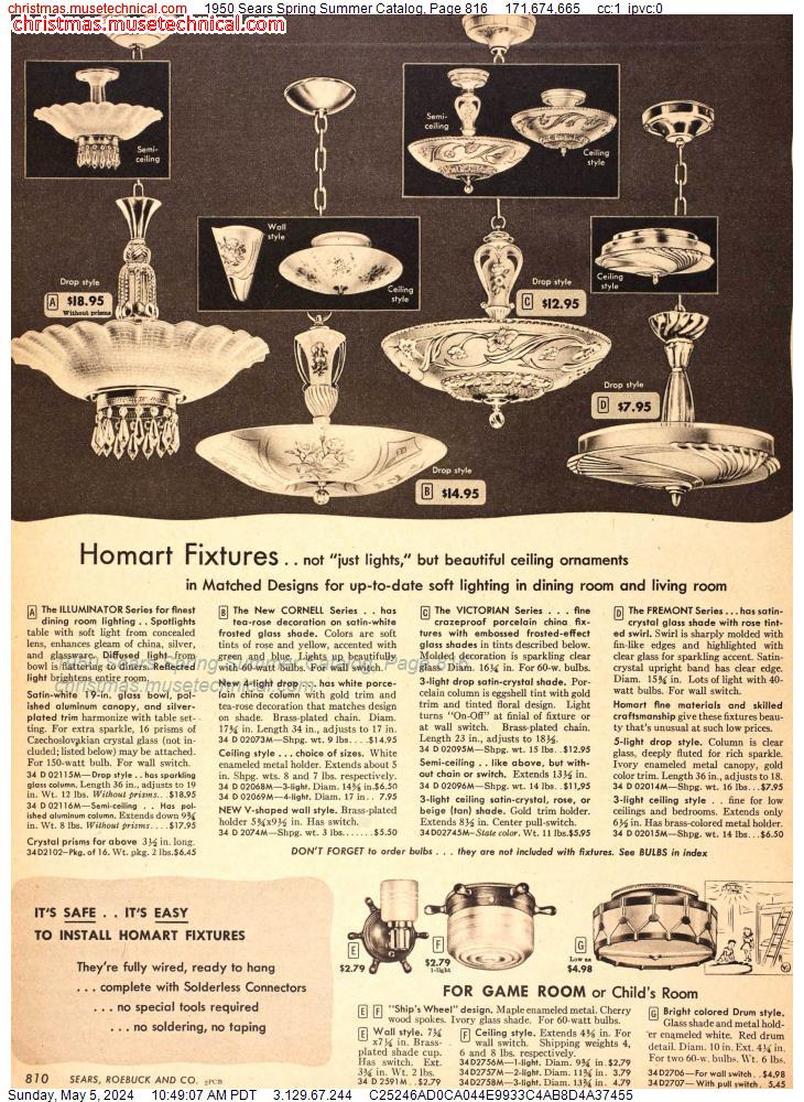 1950 Sears Spring Summer Catalog, Page 816