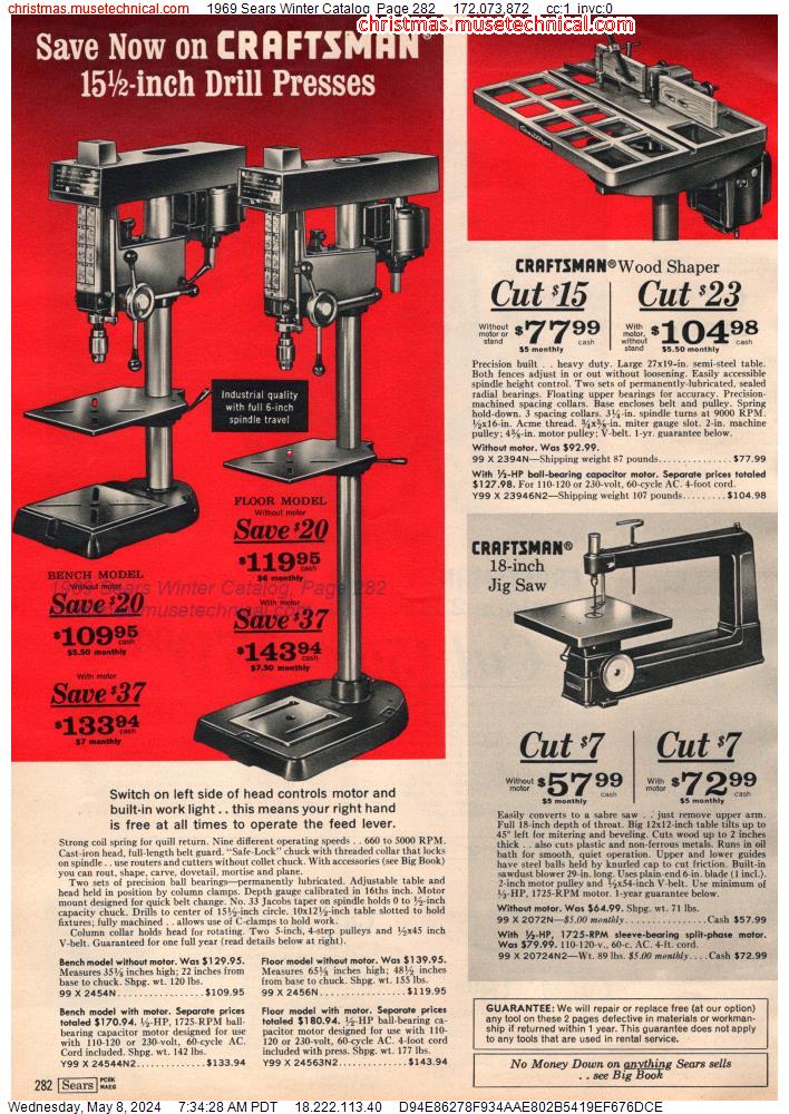 1969 Sears Winter Catalog, Page 282