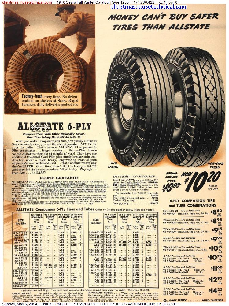 1940 Sears Fall Winter Catalog, Page 1255