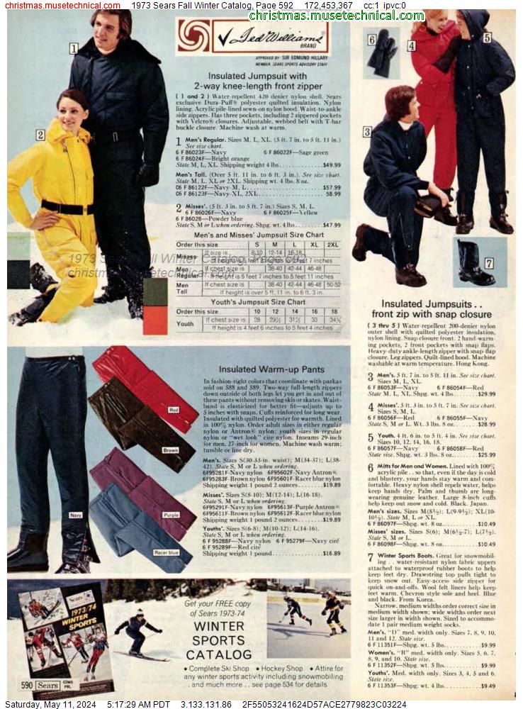 1973 Sears Fall Winter Catalog, Page 592