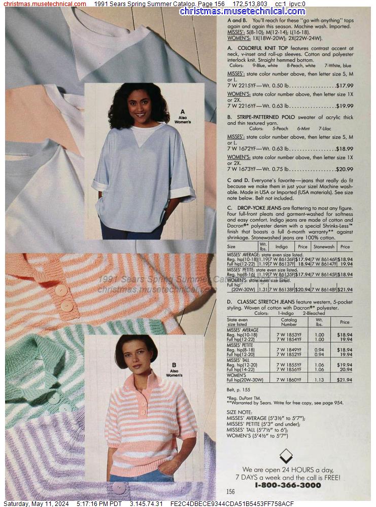 1991 Sears Spring Summer Catalog, Page 156