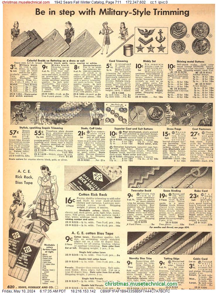 1942 Sears Fall Winter Catalog, Page 711
