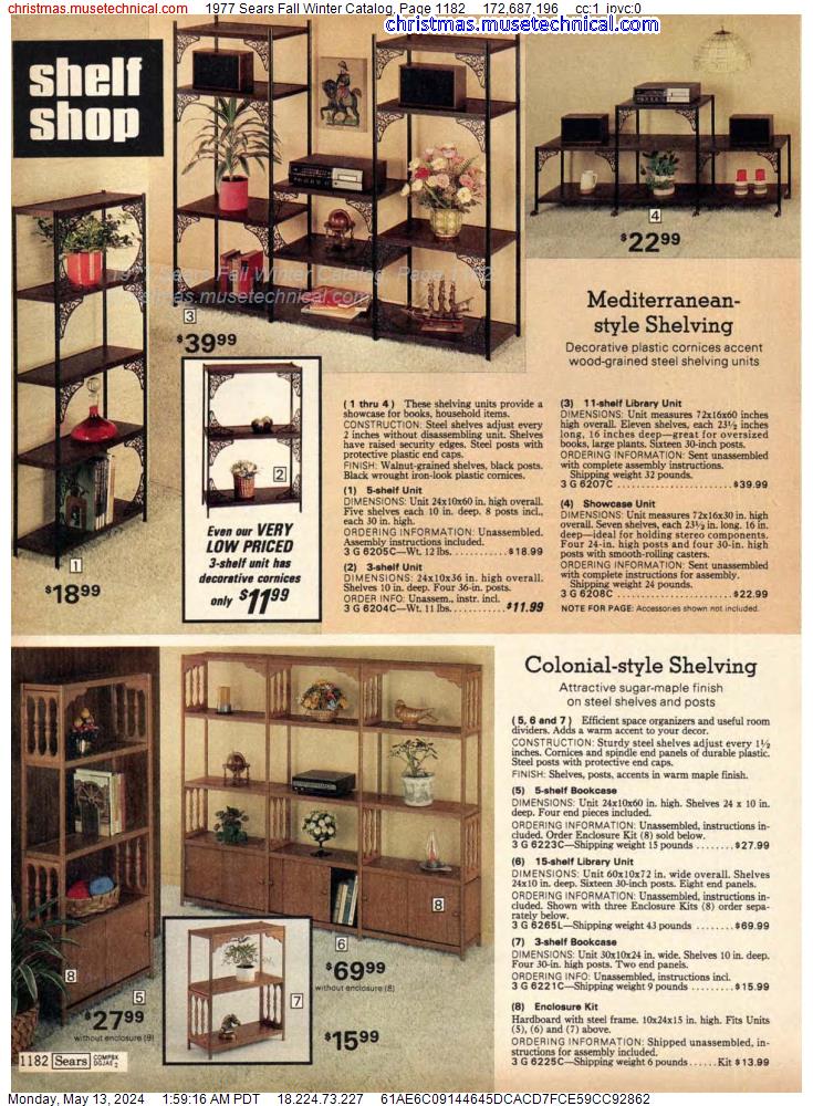 1977 Sears Fall Winter Catalog, Page 1182