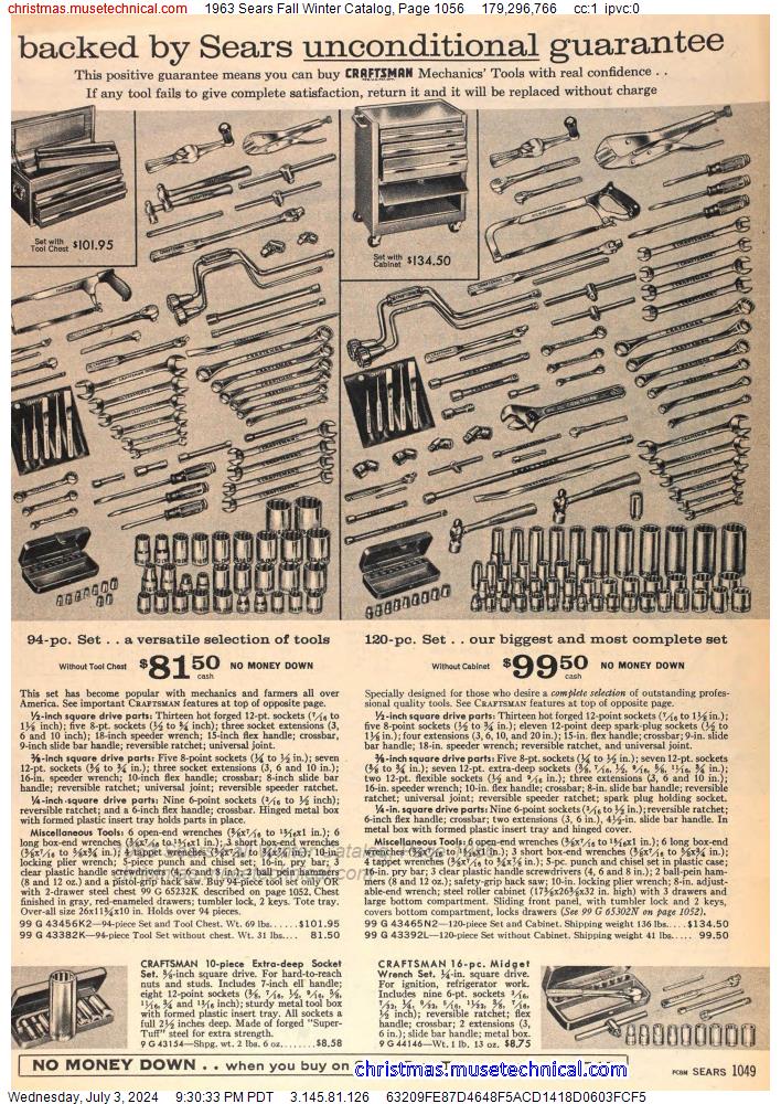 1963 Sears Fall Winter Catalog, Page 1056