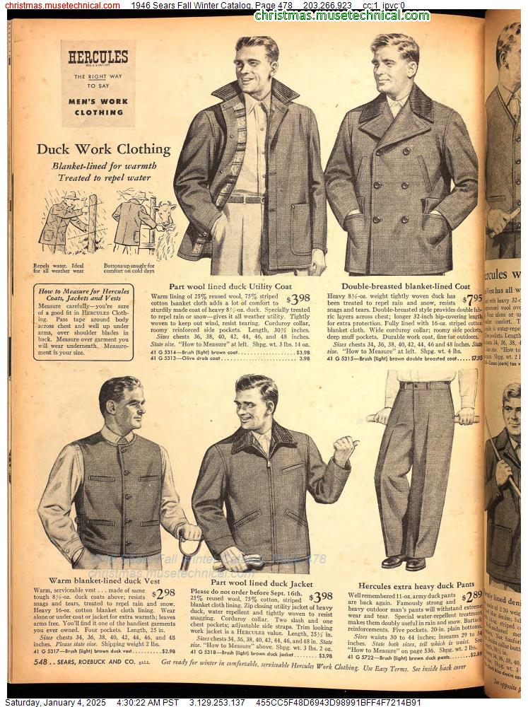 1946 Sears Fall Winter Catalog, Page 478