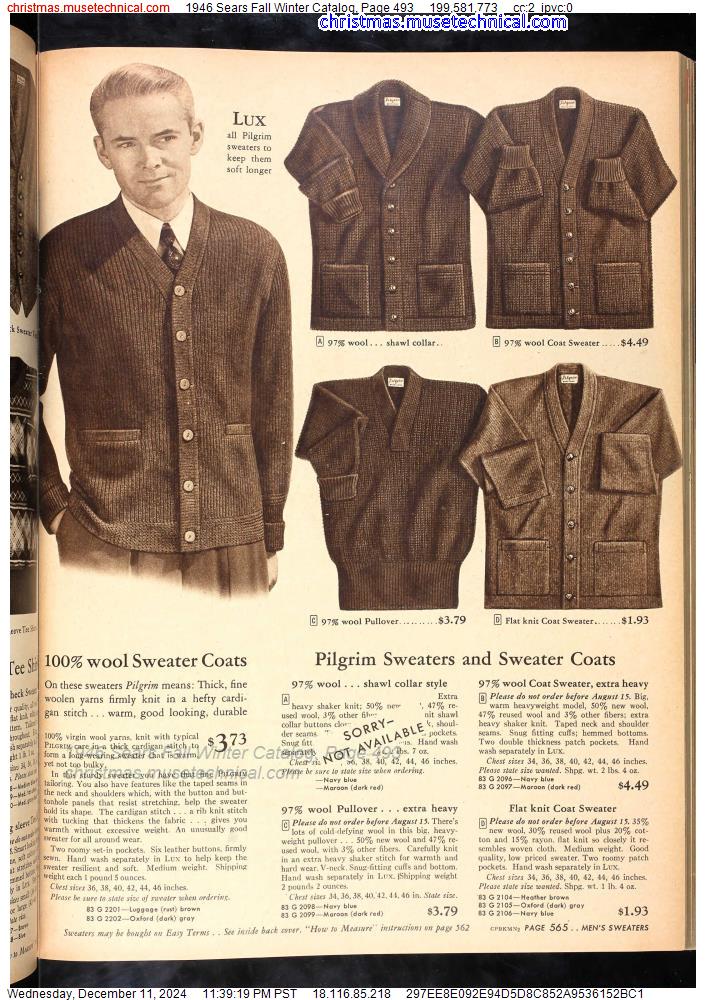 1946 Sears Fall Winter Catalog, Page 493