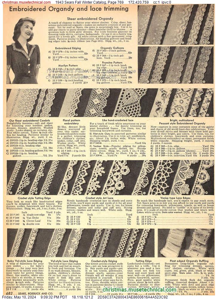 1943 Sears Fall Winter Catalog, Page 769