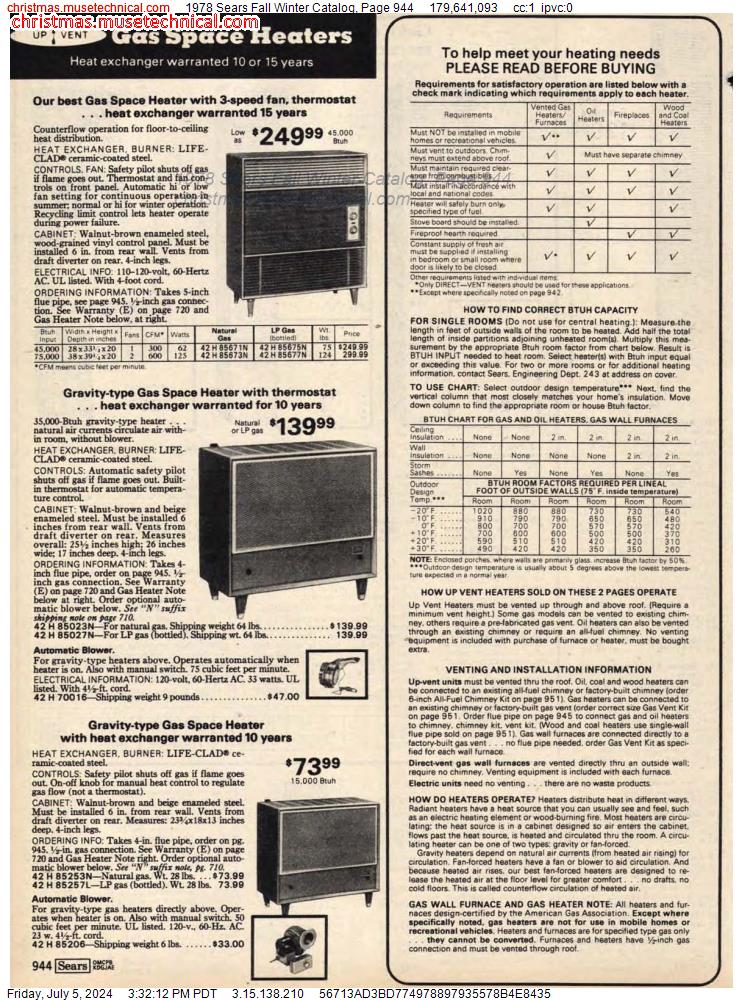 1978 Sears Fall Winter Catalog, Page 944