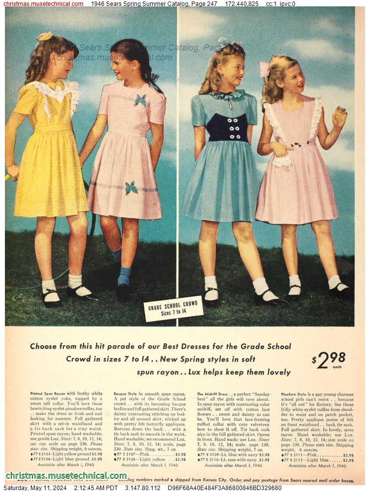 1946 Sears Spring Summer Catalog, Page 247