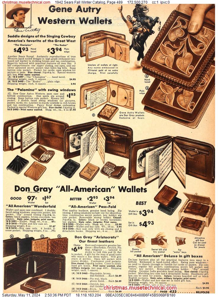 1942 Sears Fall Winter Catalog, Page 489