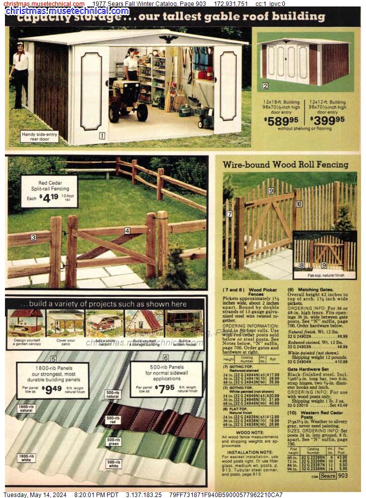1977 Sears Fall Winter Catalog, Page 903