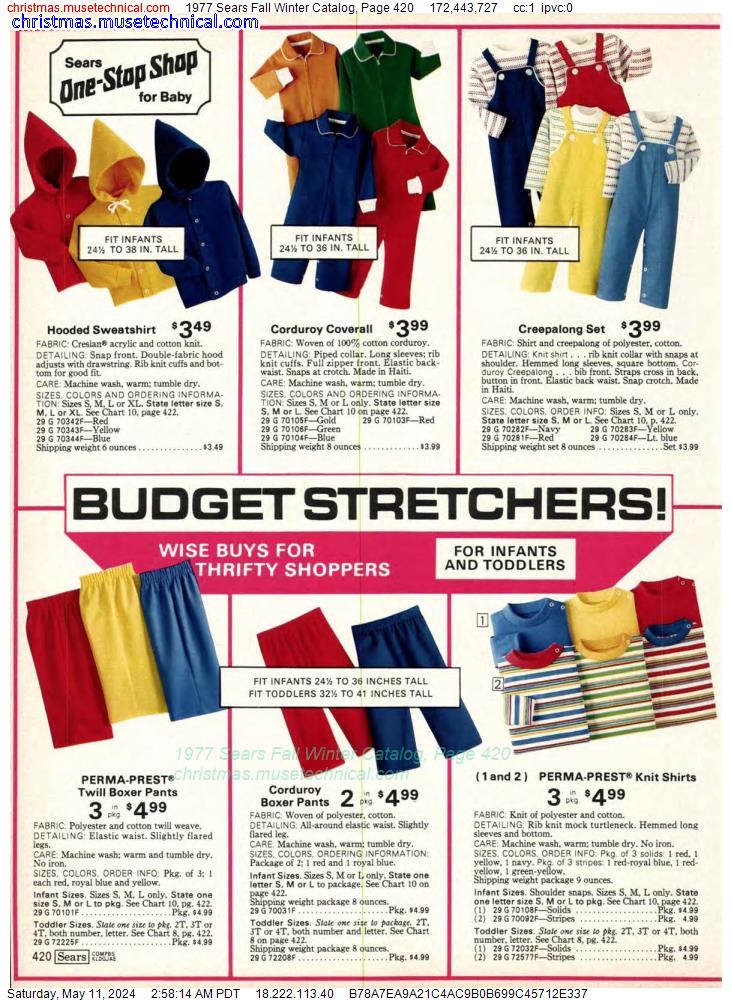1977 Sears Fall Winter Catalog, Page 420