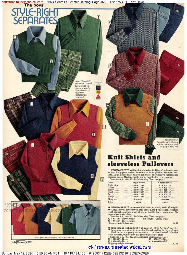 1974 Sears Fall Winter Catalog, Page 366