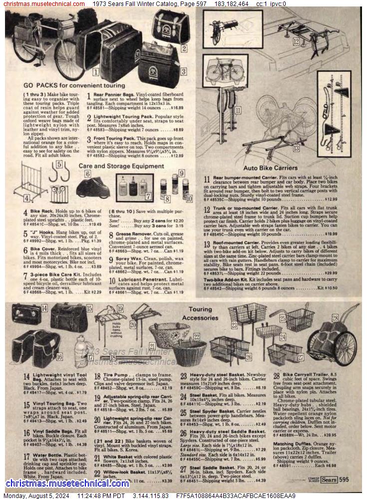 1973 Sears Fall Winter Catalog, Page 597