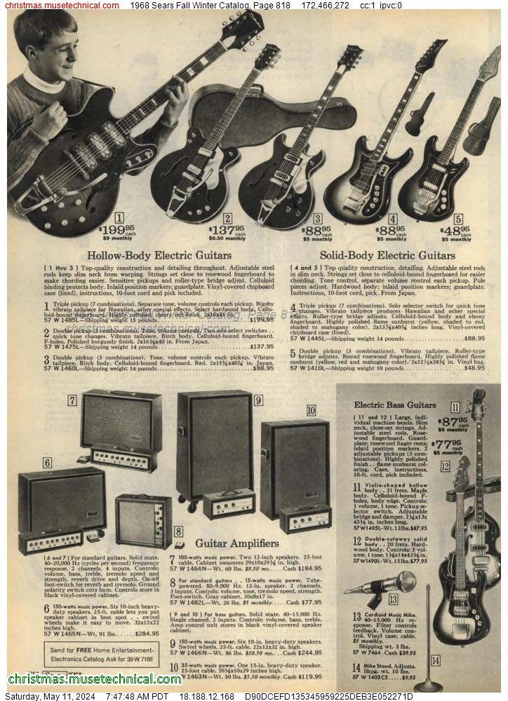 1968 Sears Fall Winter Catalog, Page 818