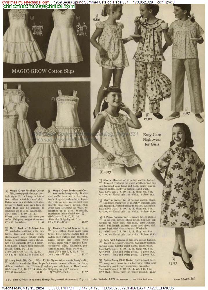 1959 Sears Spring Summer Catalog, Page 331