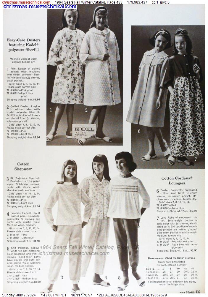 1964 Sears Fall Winter Catalog, Page 433