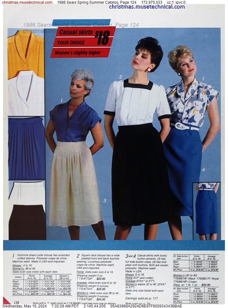 1986 Sears Spring Summer Catalog, Page 124