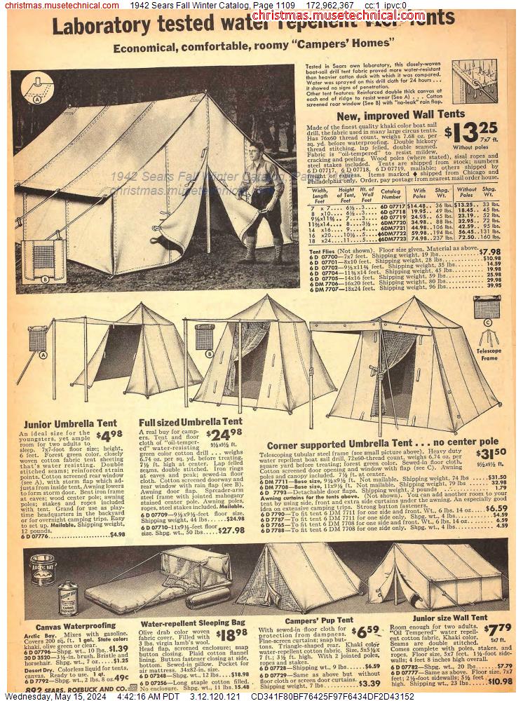 1942 Sears Fall Winter Catalog, Page 1109