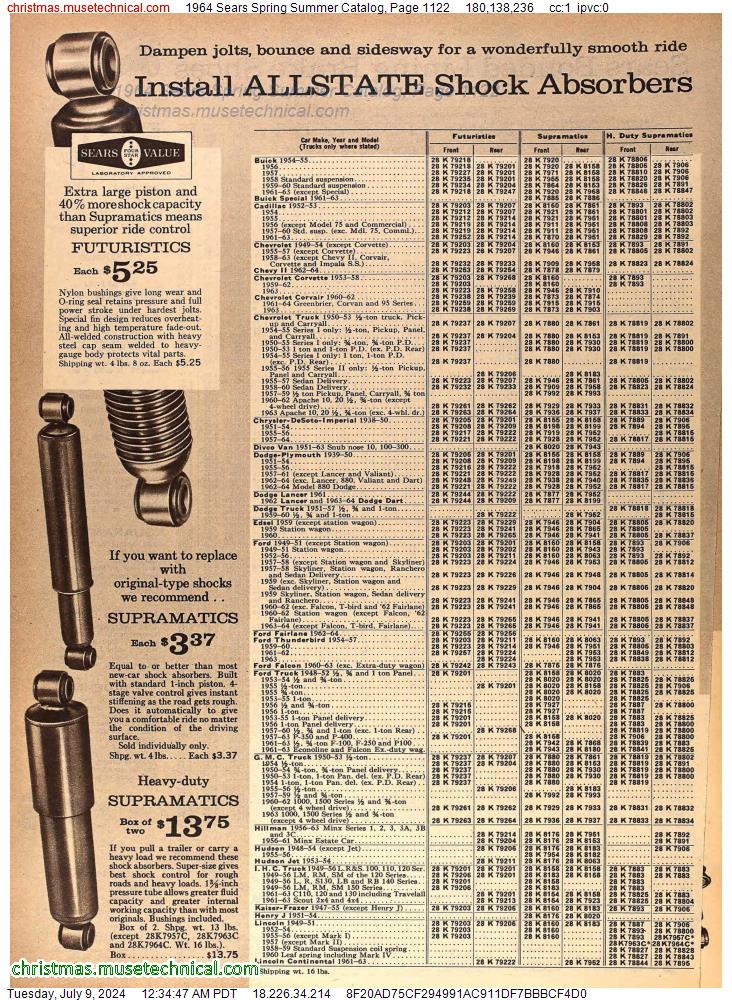 1964 Sears Spring Summer Catalog, Page 1122