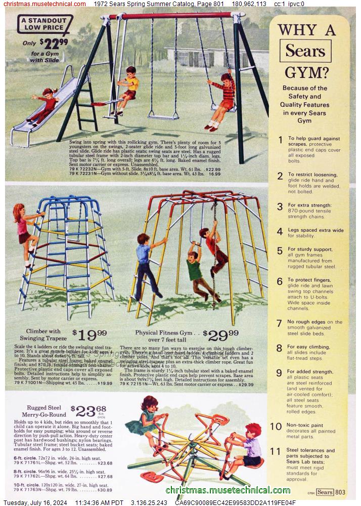 1972 Sears Spring Summer Catalog, Page 801