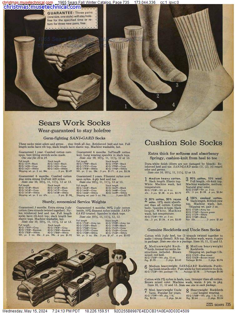 1965 Sears Fall Winter Catalog, Page 735