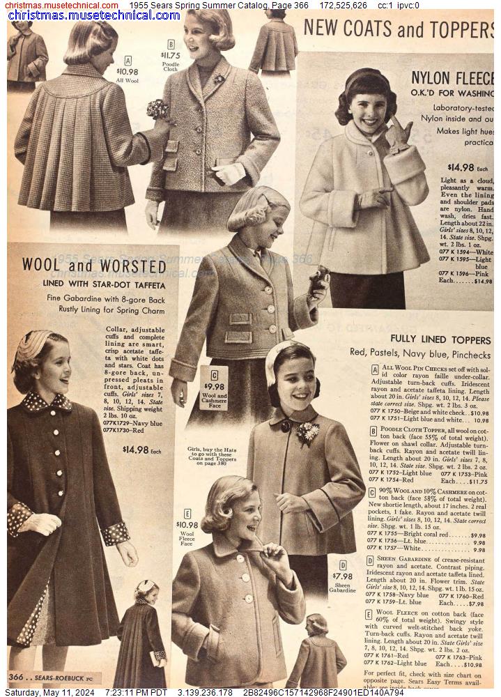 1955 Sears Spring Summer Catalog, Page 366