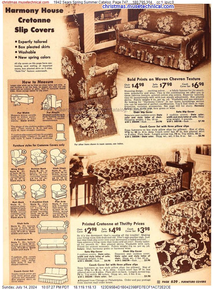 1942 Sears Spring Summer Catalog, Page 747