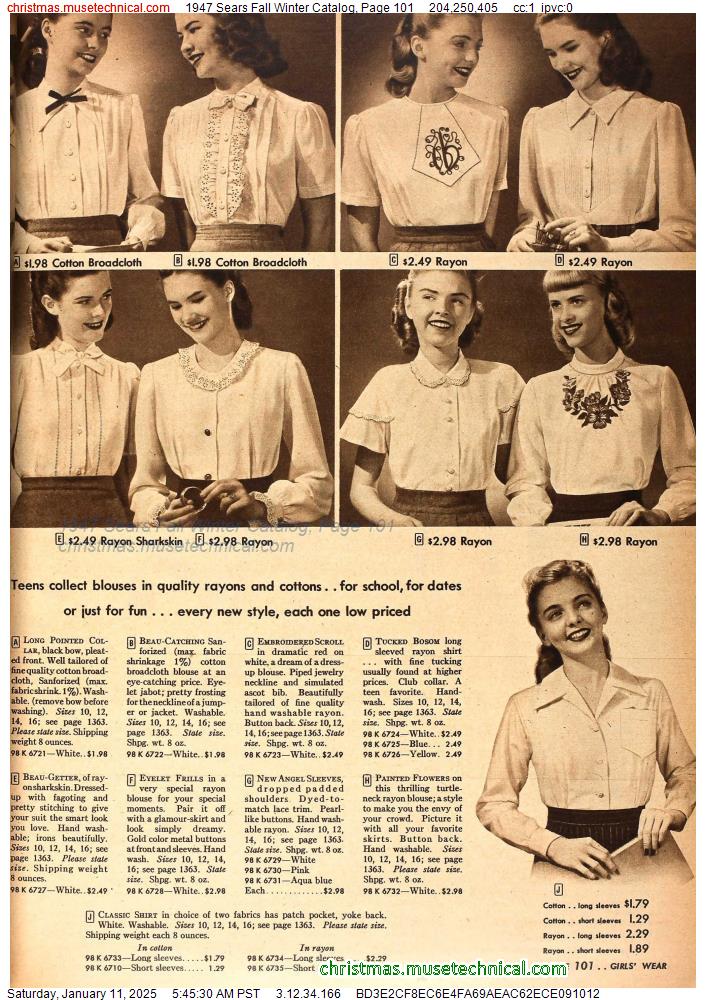 1947 Sears Fall Winter Catalog, Page 101