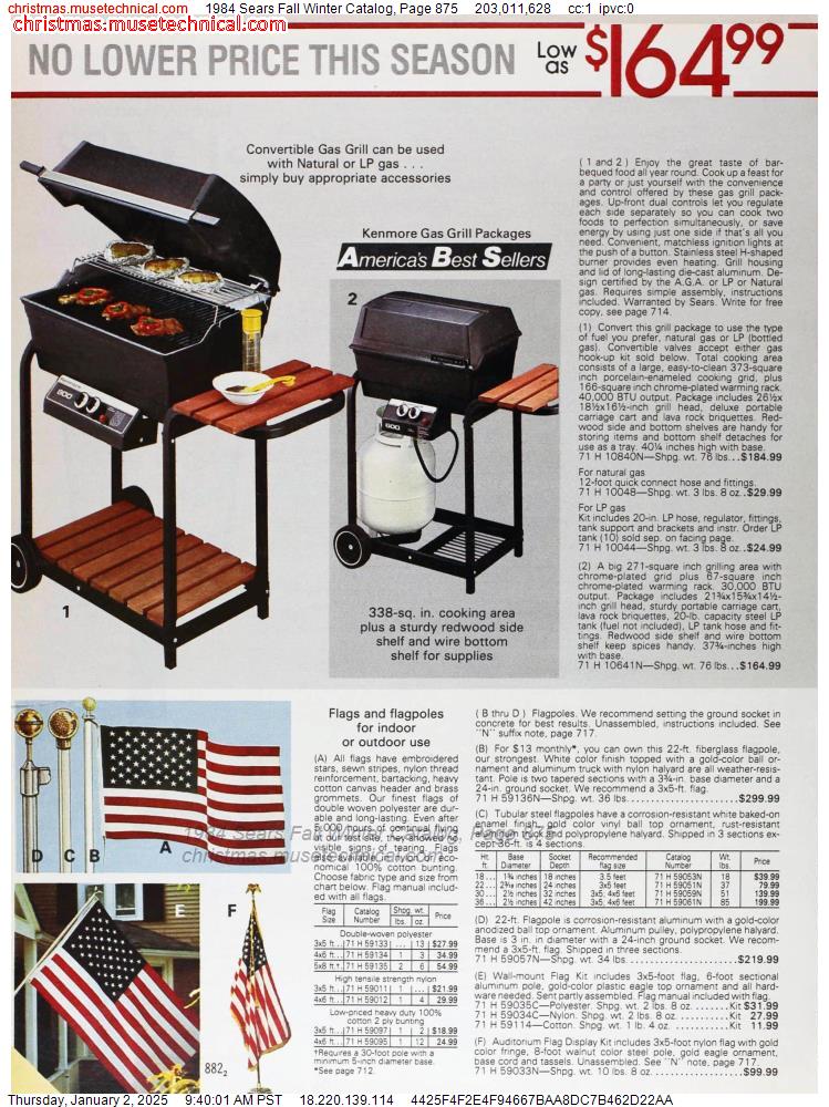 1984 Sears Fall Winter Catalog, Page 875