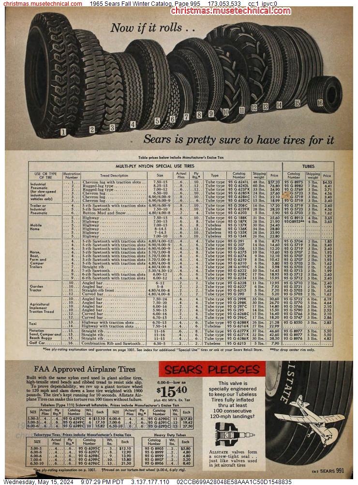 1965 Sears Fall Winter Catalog, Page 995