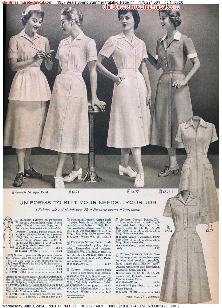 1957 Sears Spring Summer Catalog, Page 77