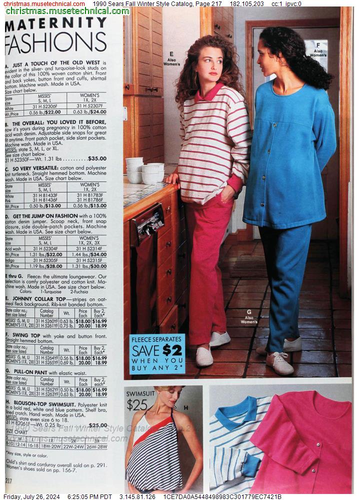 1990 Sears Fall Winter Style Catalog, Page 217