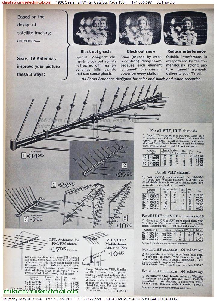 1966 Sears Fall Winter Catalog, Page 1384